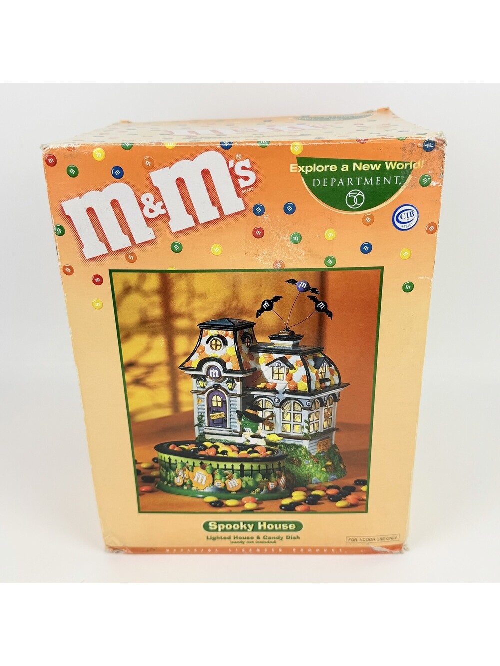 Department 56 M&M Haunted House Tours Lighted House Candy Dish - Mars 2004
